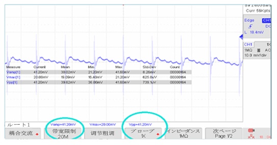 実際テストの電源ノイズ